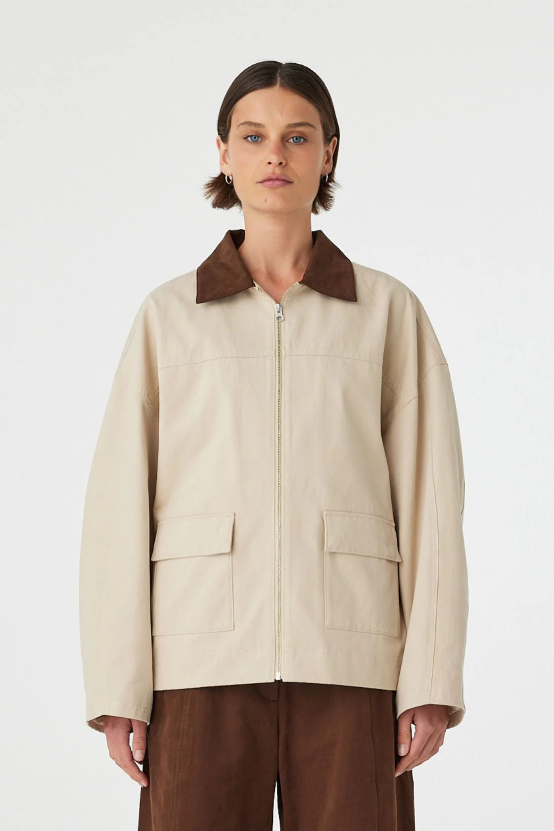 RORY JACKET-BEIGE AND ESPRESSO (1X02692)