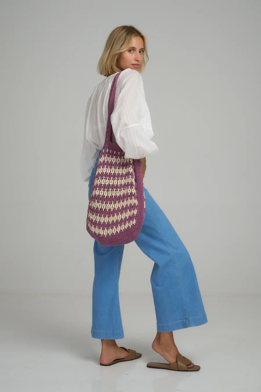 VACANCE CROCHET BAG - LAVENDER /IVORY