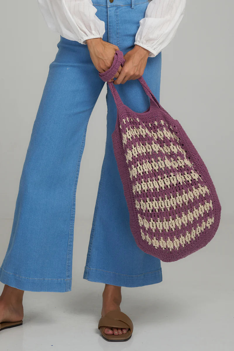 VACANCE CROCHET BAG - LAVENDER /IVORY