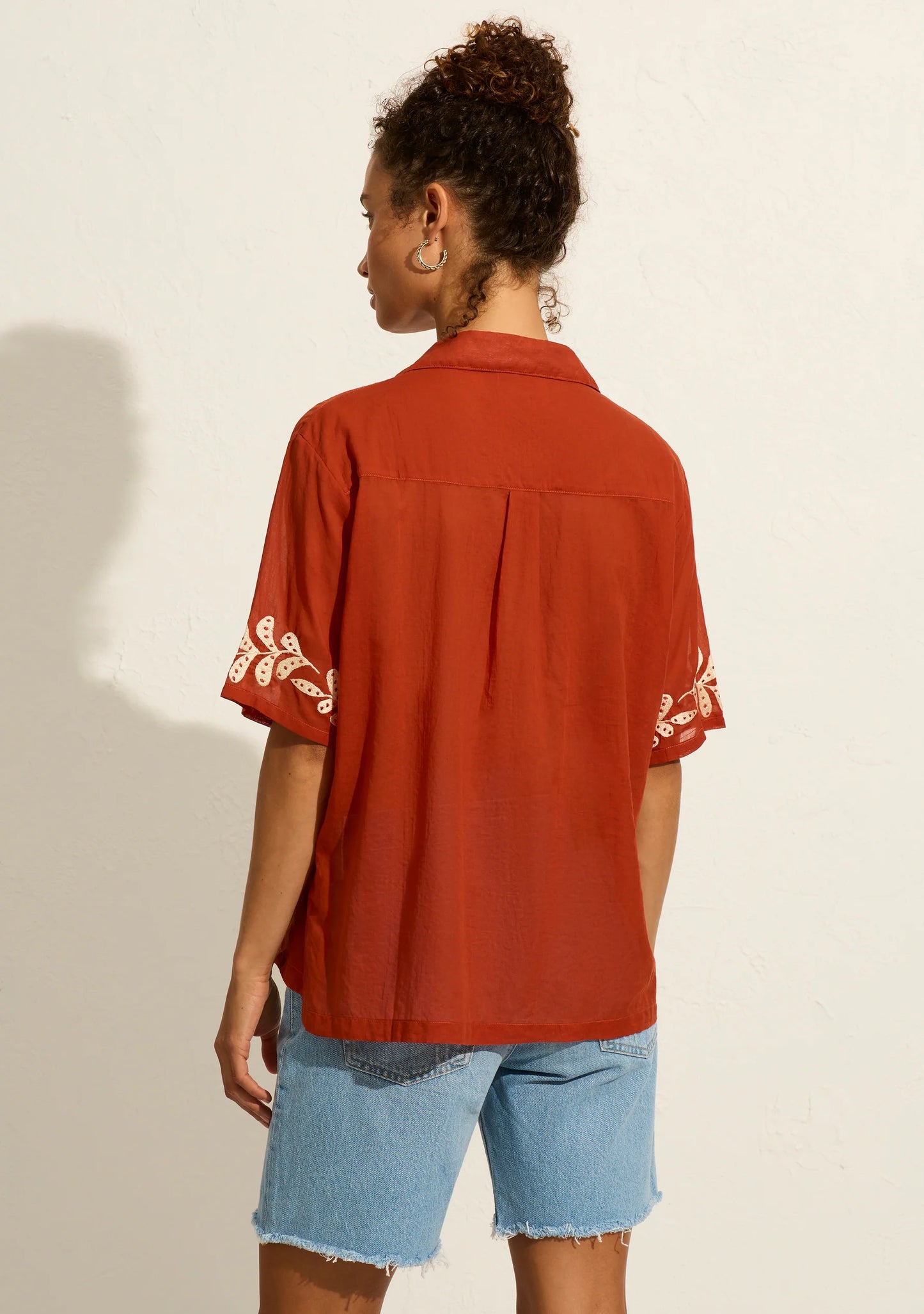 EMBROIDERED RIO SHIRT - RUST