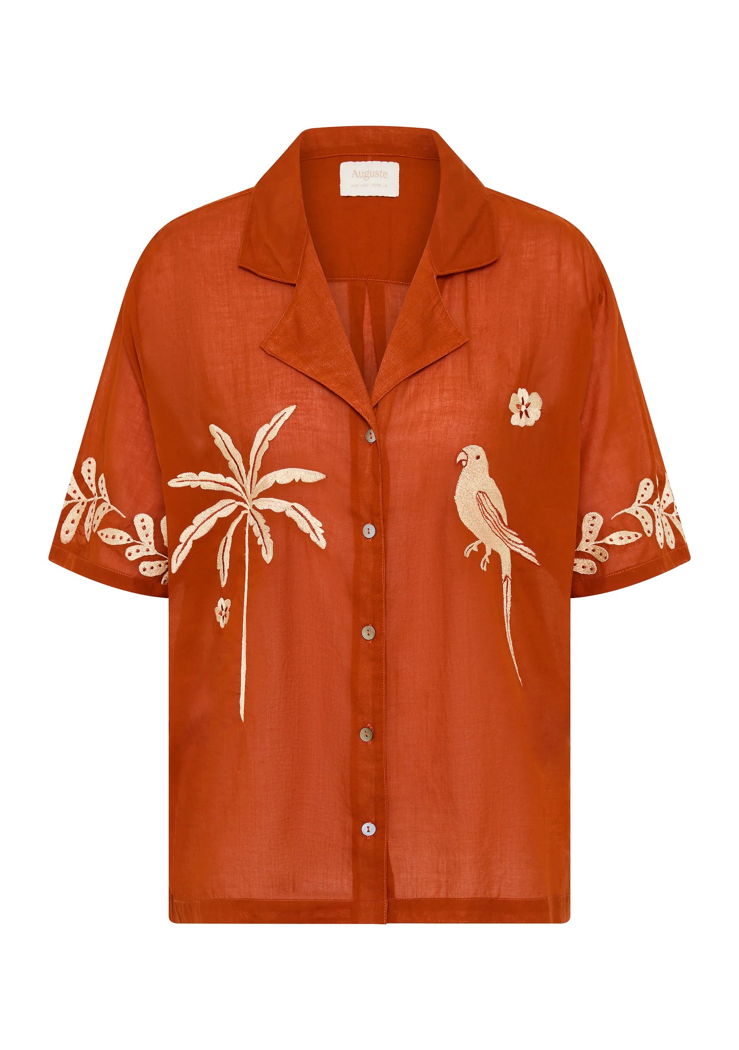 EMBROIDERED RIO SHIRT - RUST