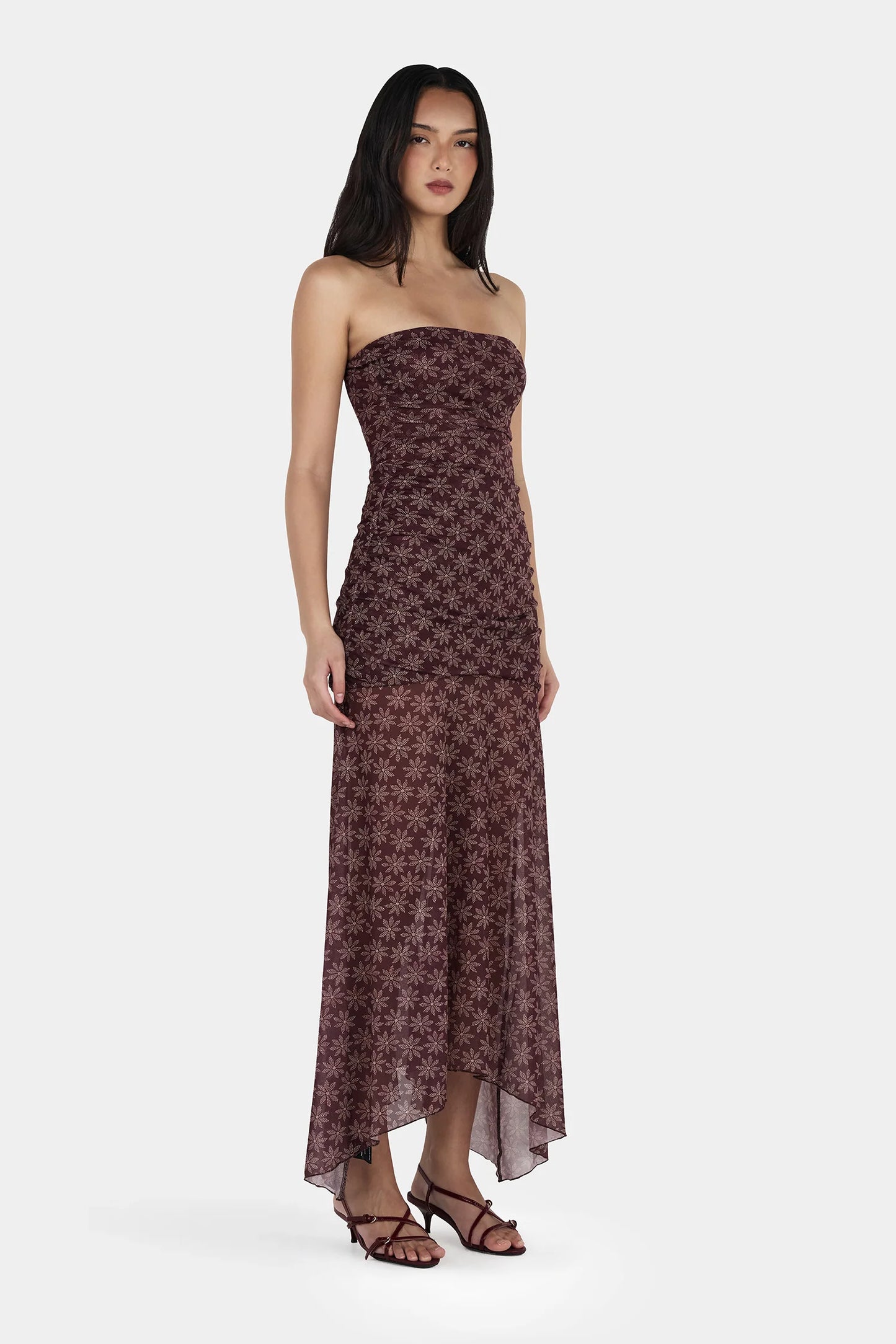 ZELLA MIDI DRESS-DAISY DOT CHERRY CHOC
