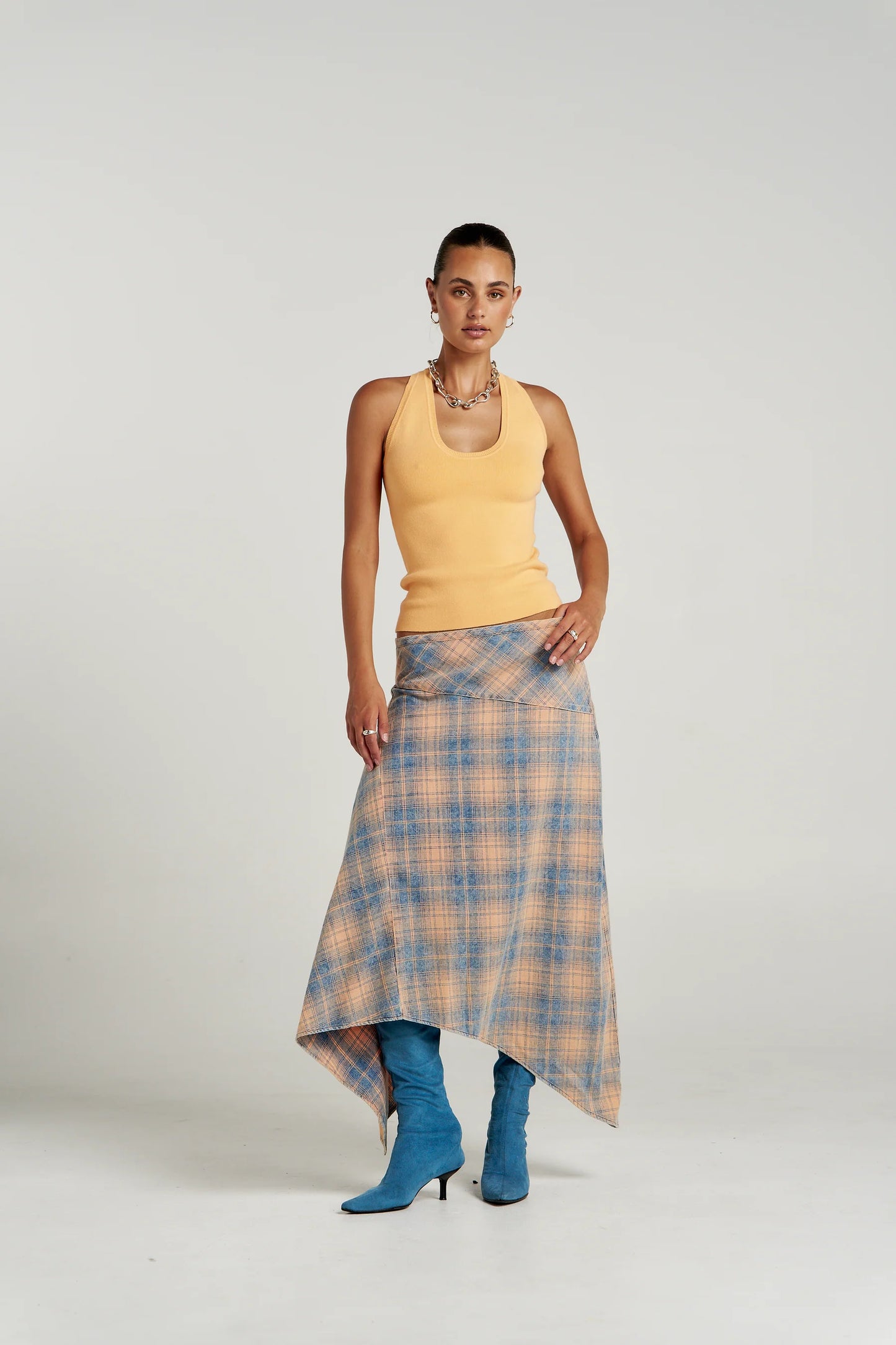 FRENCHIE SKIRT - APEROL CHECK
