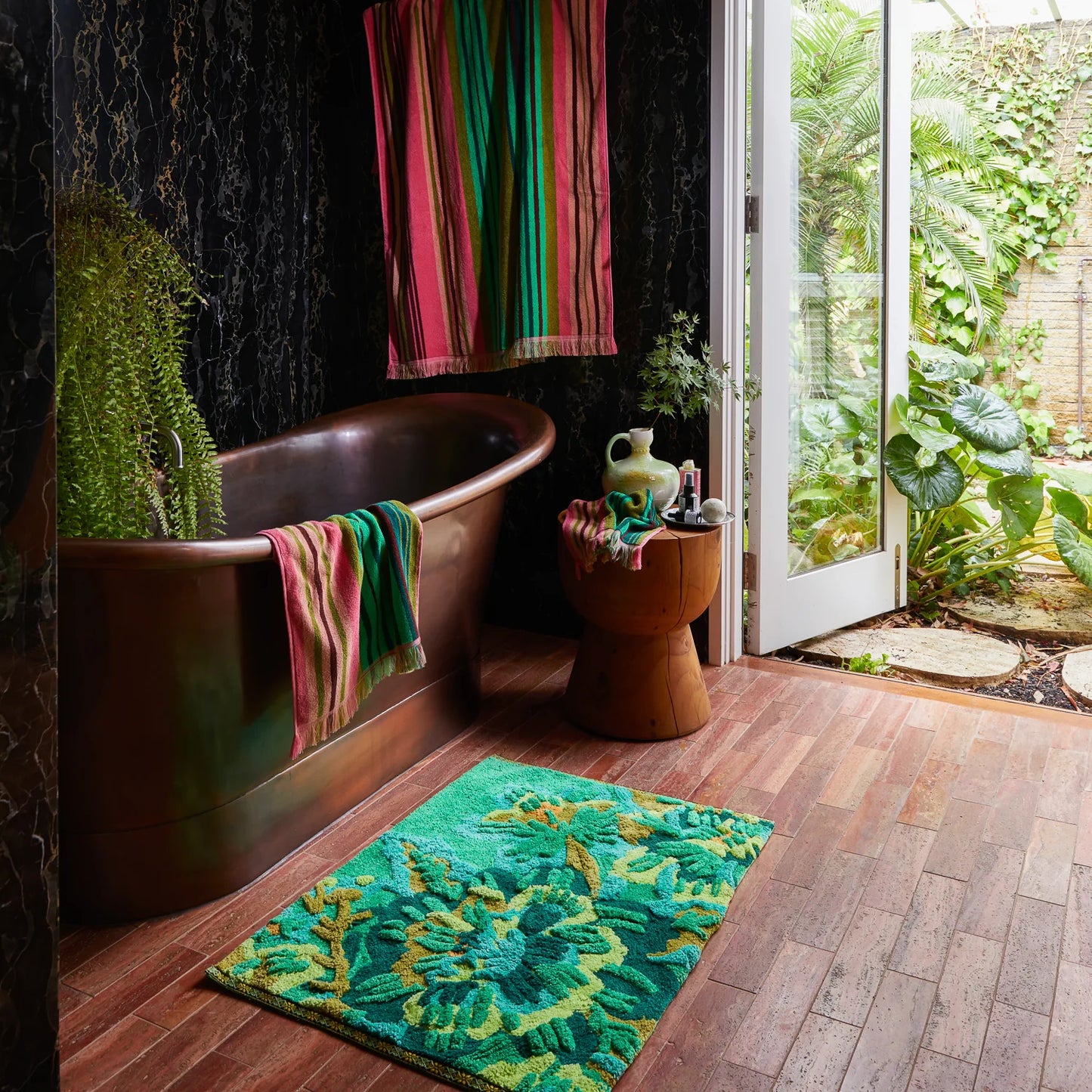 ELIZA BATH MAT - SPRING GREEN