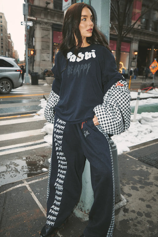 THE BE HAPPY REGULAR FIT TEE - BLACK