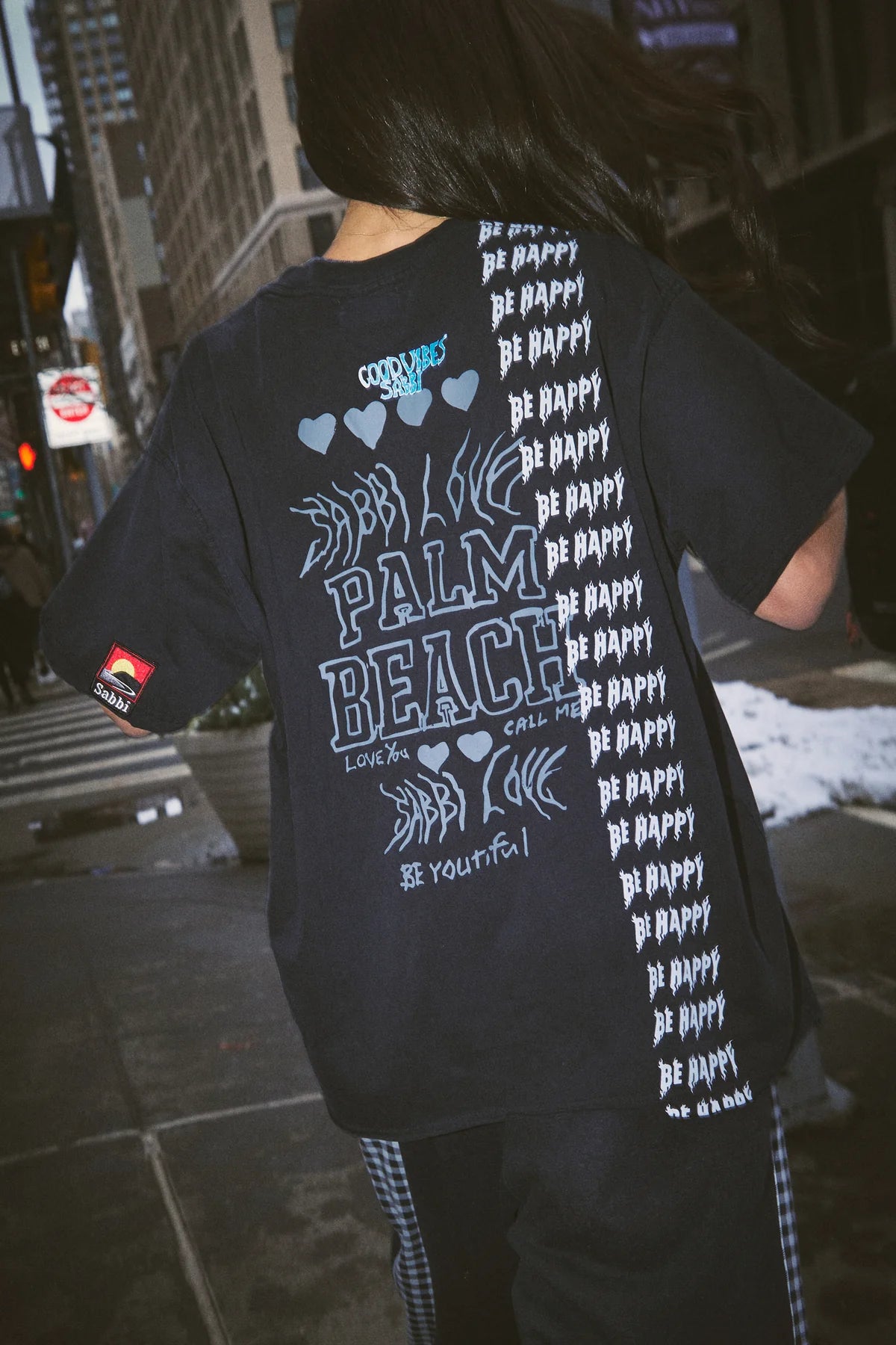 THE BE HAPPY REGULAR FIT TEE - BLACK