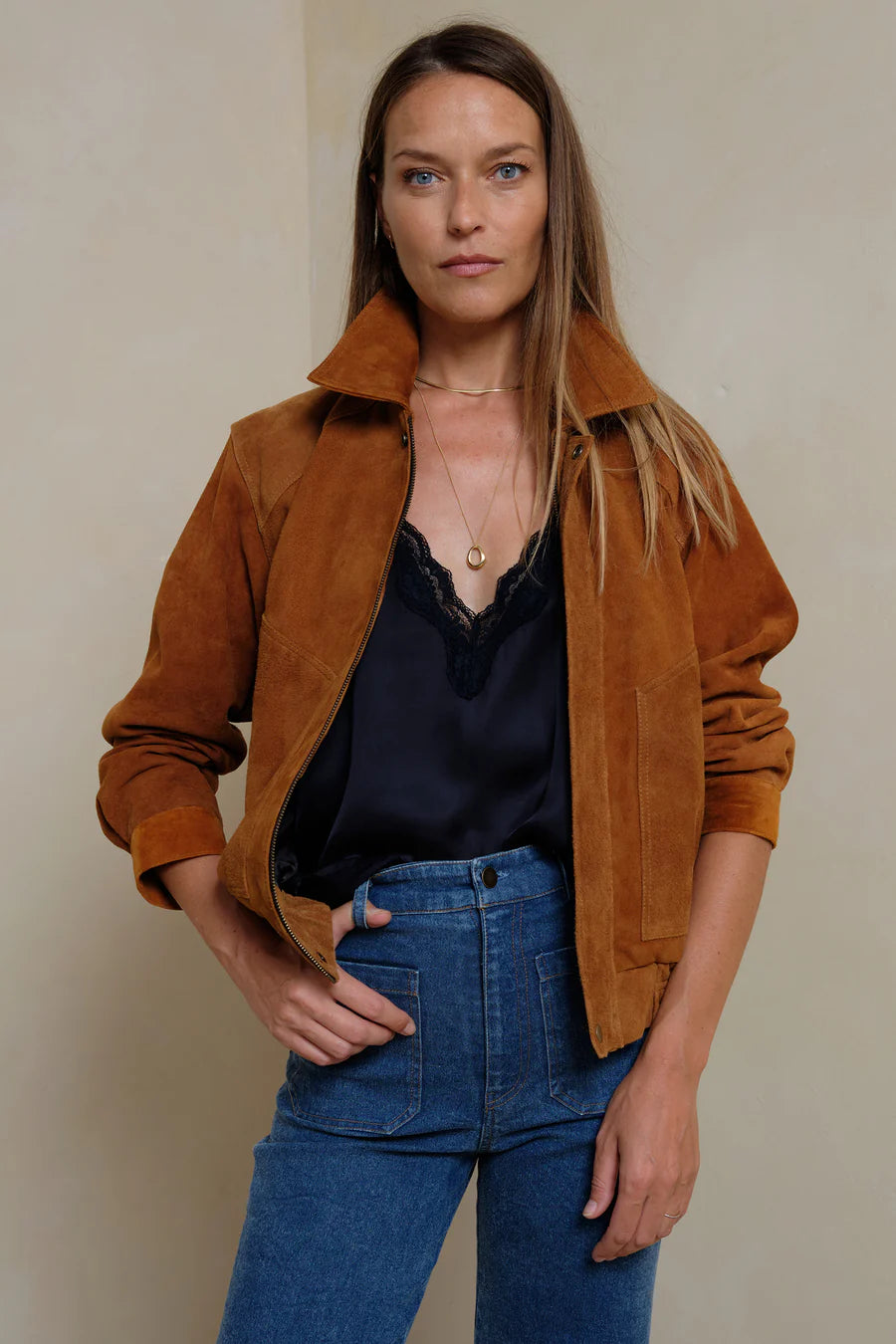 ZEPHYR SUEDE JACKET-HAVANA CUBA