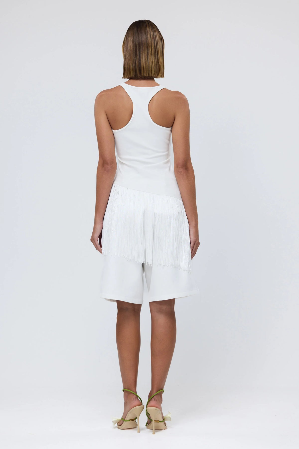 CHIARA RACER TASSLE TOP - IVORY