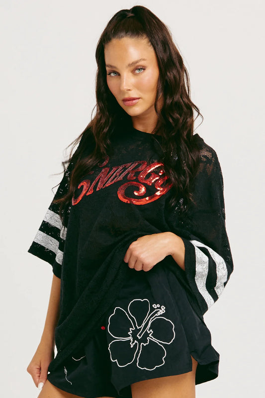 BIG ENERGY LACE TEE-BLACK