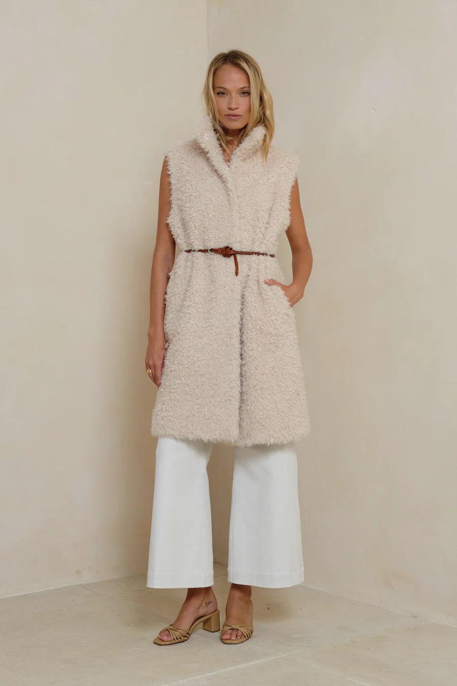 ELLEN LONG VEST-IVORY