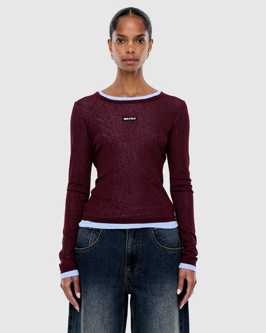 BLAIR LONG SLEEVE TOP - CHERRY