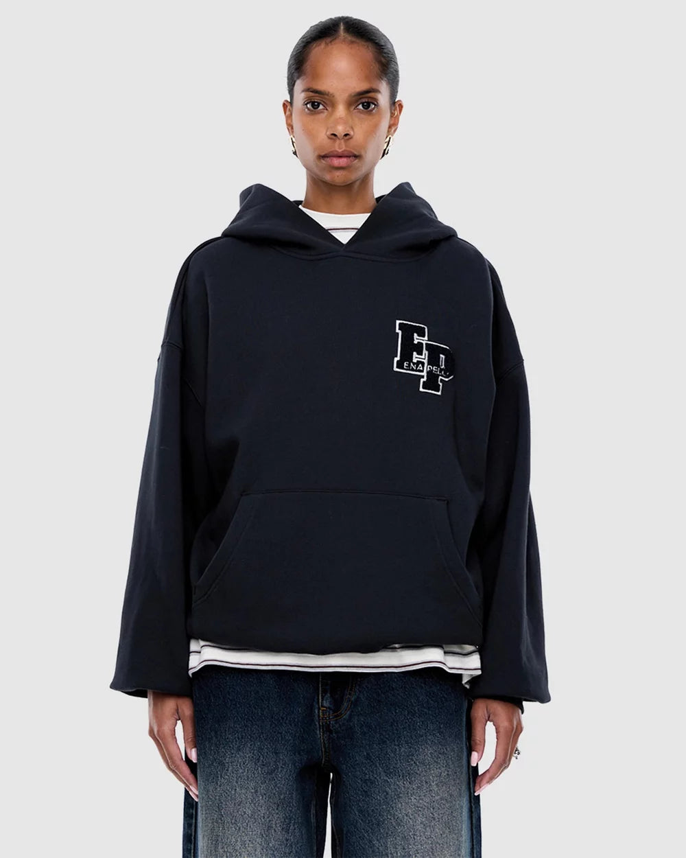 CASSIE OVERSIZED HOODIE - WASHED MIDNIGHT