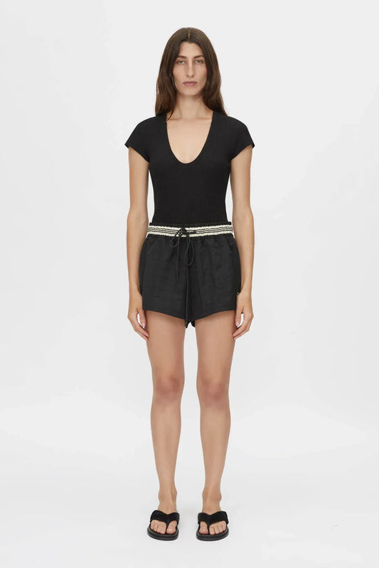 MIMAS MONOGRAM SHORT - BLACK