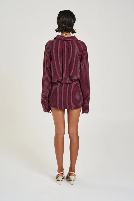 BUTTON UP DRESS-KINA PINSTRIPE