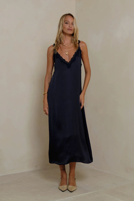 ORIANA DRESS-NAVY
