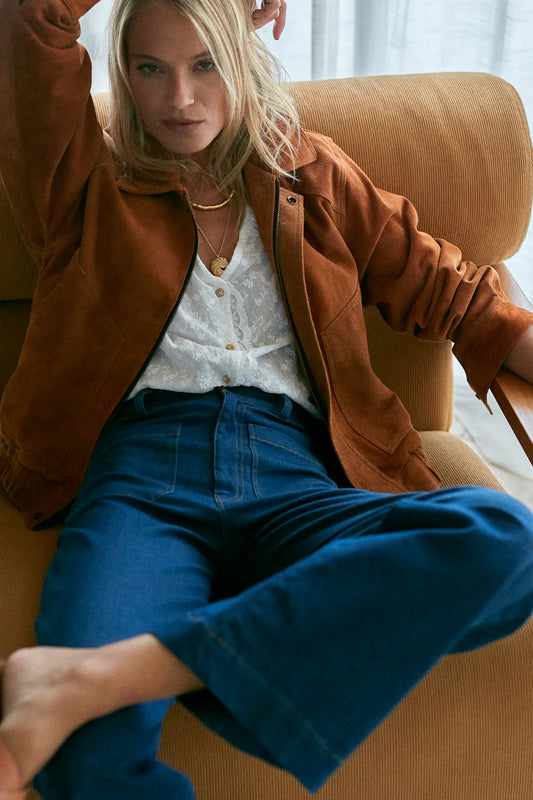 ZEPHYR SUEDE JACKET-HAVANA CUBA