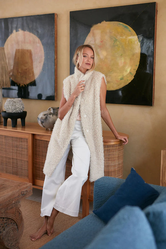 ELLEN LONG VEST-IVORY