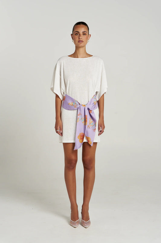 TIE FRONT DRESS-VANILLA /REVERIE