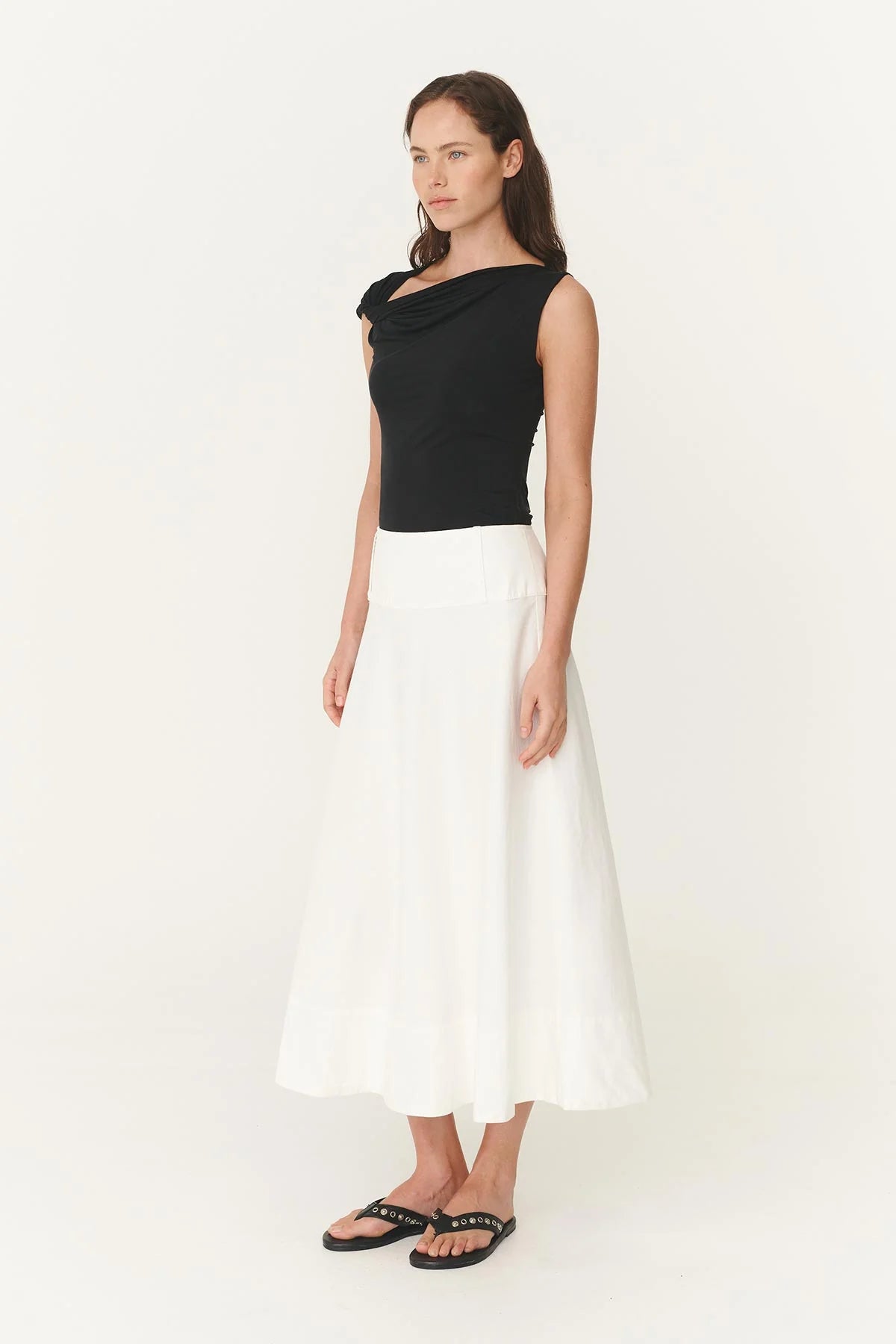 ANOUK MIDI SKIRT-BONE