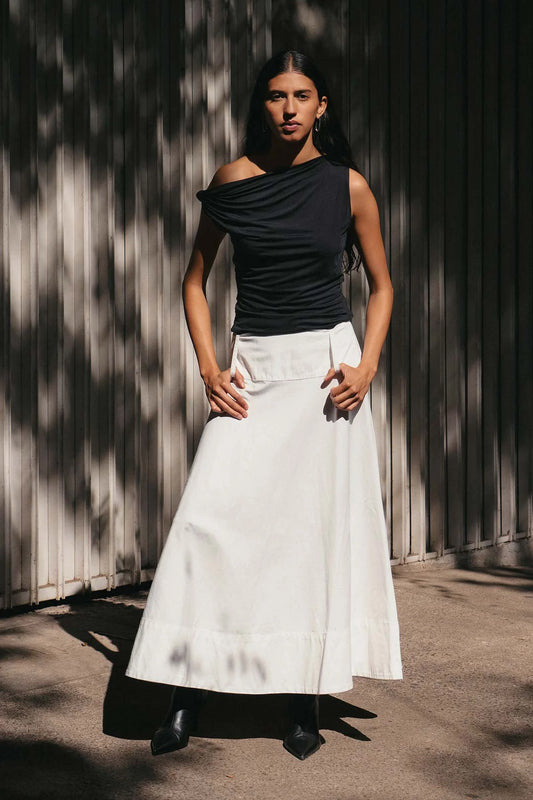 ANOUK MIDI SKIRT-BONE