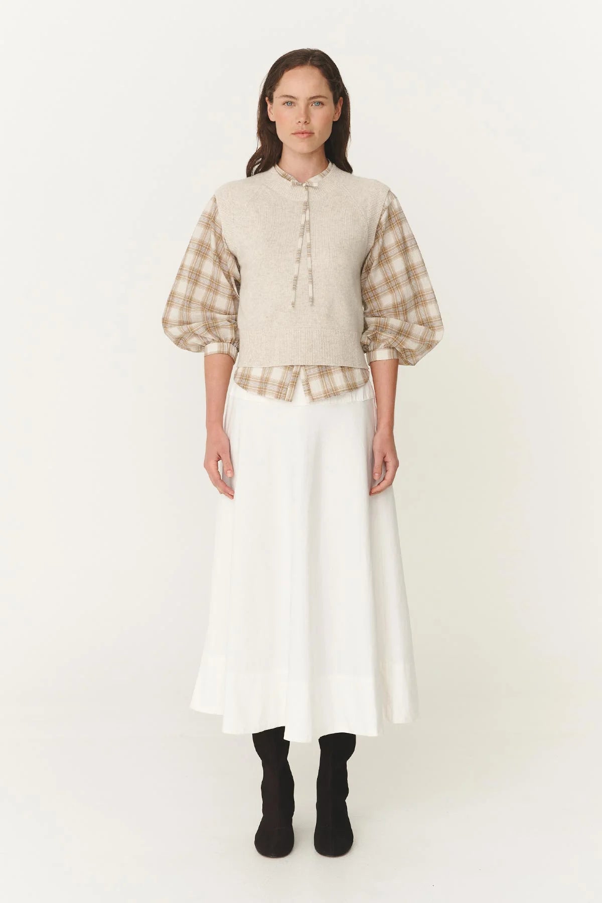ANOUK MIDI SKIRT-BONE