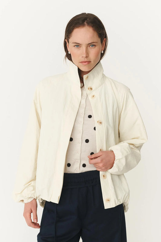 SOREN FUNNEL NECK BOMBER JACKET-VANILLA CREAM