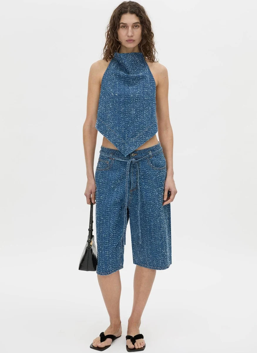 ELENI DENIM TOP-CLASSIC BLUE