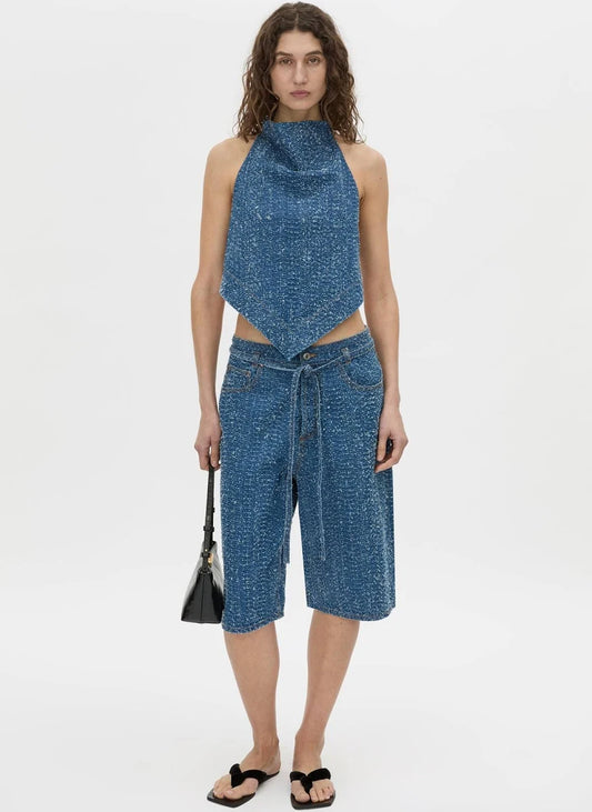 ELENI DENIM TOP-CLASSIC BLUE