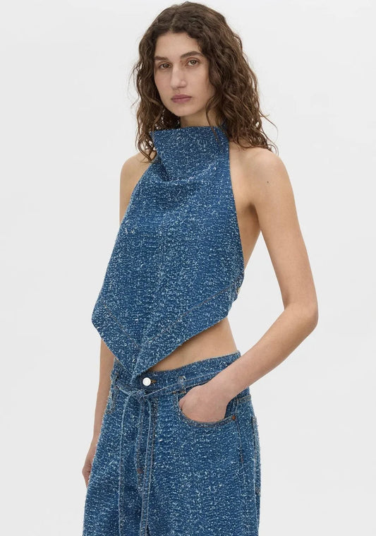 ELENI DENIM TOP-CLASSIC BLUE