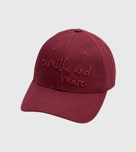 MAREN EMBROIDERED CAP - BURGUNDY